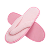 Custom Printed Disposable Coral Fleece Flip Flop Pink Slippers Thick Velvet Hotel Amenities for Home Guests And Travel