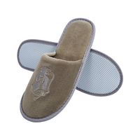 High Quality Luxury Hotel Slipper Custom Spa Slippers Closed Toe Dense Velvet Bathroom Slippers