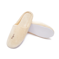 White Luxury Disposable Velvet Fabric Men slippers for Hotels and Spas