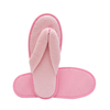 Custom Printed Disposable Coral Fleece Flip Flop Pink Slippers Thick Velvet Hotel Amenities for Home Guests And Travel