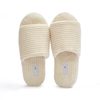 Custom Logo Coral Fleece Indoor Slippers White Disposable Luxury Hotel Amenities Washable