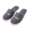 Custom Luxury Eco Friendly Natural Comfortable Canvas Cardboard Cork Wood Closed Toe Unisex Hotel Slippers