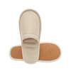 Customized Eco Friendly 100% Cotton Cork Sole Biodegradable Flat Closed Toe Disposable Hotel Slippers