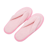 Custom Printed Disposable Coral Fleece Flip Flop Pink Slippers Thick Velvet Hotel Amenities for Home Guests And Travel