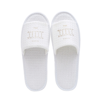 Customized 100% Cotton Waffle Fabric Soft Sole Indoor Home Quiet Washable Slipper