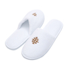 Custom 5 Stars Cheap Luxury Soft Closed Toe Washable White Coral Fleece Guests Room Disposable Hotel Slippers