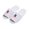 OEM Custom Logo Wholesale Cheap Disposable White Guest Bedroom Slippers for Spa Cotton Terry Velour EVA Sole Hotel Slippers