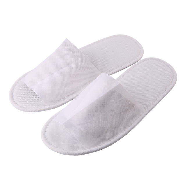 Disposable Open-Toed Non-Slip Non-Woven Fabric Slippers for Hotel Travel Guest Home
