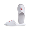 OEM Custom Logo Wholesale Cheap Disposable White Guest Bedroom Slippers for Spa Cotton Terry Velour EVA Sole Hotel Slippers