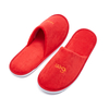 Factory Custom High-grade Hotel Guest House Disposable Velvet Slippers Custom Logo Glue Non-slip