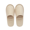 Customized Eco Friendly 100% Cotton Cork Sole Biodegradable Flat Closed Toe Disposable Hotel Slippers