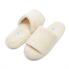 Custom Logo Coral Fleece Indoor Slippers White Disposable Luxury Hotel Amenities Washable