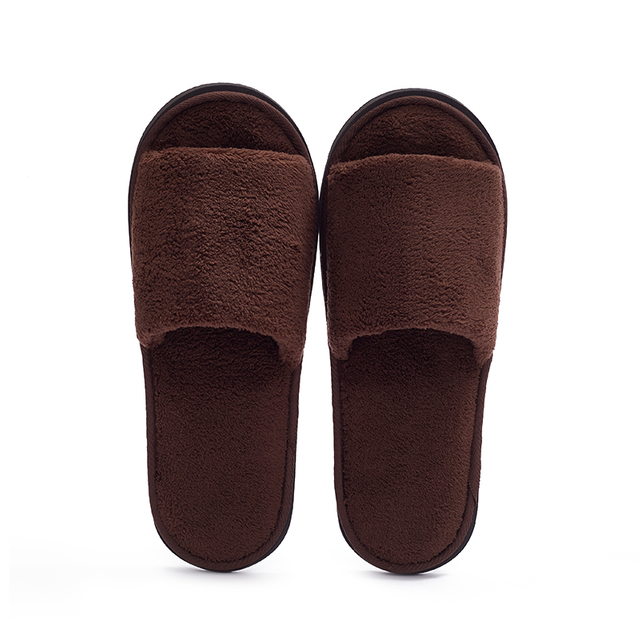 Wholesale Cheap Disposable Coral Fleece Velvet Slippers Soft Spa And Airline Hotel Slippers