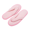 Custom Printed Disposable Coral Fleece Flip Flop Pink Slippers Thick Velvet Hotel Amenities for Home Guests And Travel