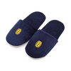 Blue Terry Closed Toe Luxury Spa 5 Star Thick Foam Eco-Friendly Embroidery Washable Travel Portable Hotel Slippers