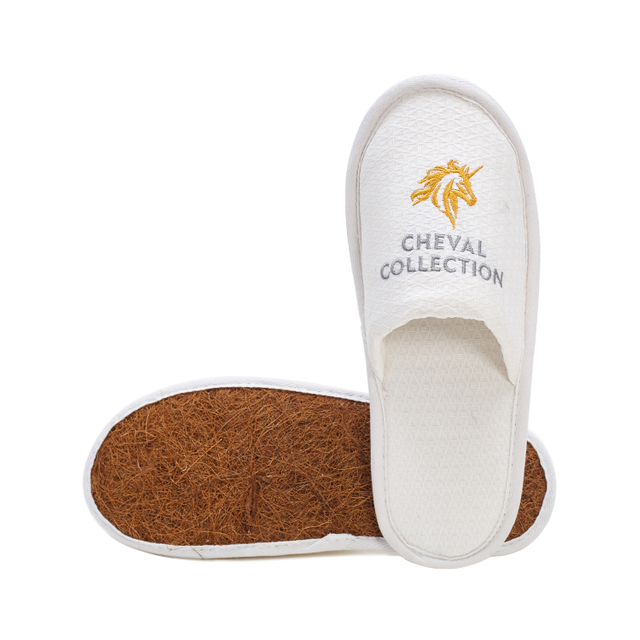 Luxury Biodegradable Cork Sole Hotel Flax Eco-friendly Soft Hotel Disposable Slippers