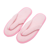 Custom Printed Disposable Coral Fleece Flip Flop Pink Slippers Thick Velvet Hotel Amenities for Home Guests And Travel