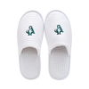 Factory Hot Sale White Slippers Custom Logo Embroidery Logo Closed Toe Waffle Disposable Hotel Slippers