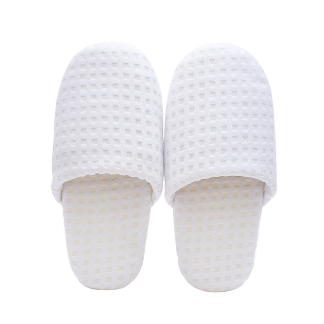 OEM Personalized Wholesale Cheap White Washable Hotel Room Spa Disposable Waffle Slippers