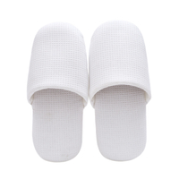 Wholesale Custom logo White Disposable Slippers OEM Luxury Spa Hotel Rooms Guest Waffle slippers